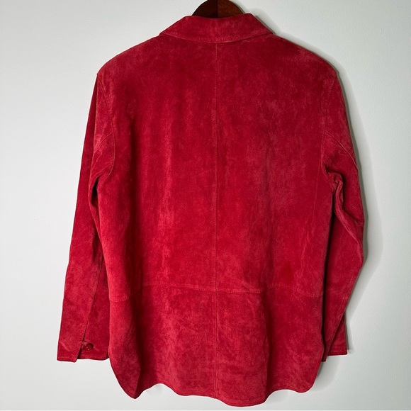 Vintage Clothes by Revue 100% Leather Suede Red Jacket Size Medium - Picture 4 of 7
